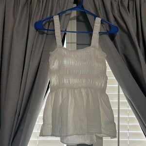 DO+BE White Smocked Tank Top